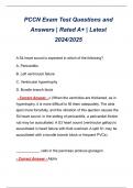 PCCN Exam Test Questions and Answers | Rated A+ | Latest 2024/2025