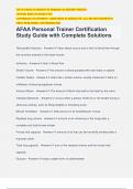 AFAA Personal Trainer Certification Study Guide with Complete Solutions