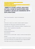 AMMO 67 EXAM LATEST 2024-2025 ACTUAL EXAM 50 QUESTIONS AND CORRECT DETAILED ANSWERS WITH EXPLANATIONS