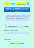 RCTX 2230 FINAL EXAM QUESTIONS  AND CORRECT ANSWERS | LATEST  UPDATE