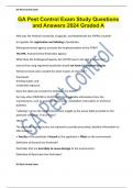 GA Pest Control Exam Study Questions and Answers 2024 Graded A