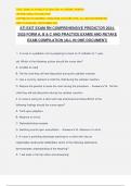 ATI EXIT EXAM RN COMPREHENSIVE PREDICTOR 2024- 2025 FORM A, B & C AND PRACTICE EXAMS AND RETAKE EXAM COMPILATION (ALL IN ONE DOCUMENT)