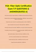 FOA- Fiber Optic Certification Exam T/F QUESTIONS & ANSWERS(RATED A)