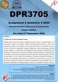 DPR3705 Assignment 2 (COMPLETE ANSWERS) Semester 2 2024 - DUE 27 September 2024