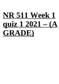 NR 511 Week 1 quiz 1 2021 – (A GRADE)