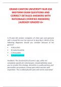 GRAND CANYON UNIVERSITY NUR 634 MIDTERM EXAM QUESTIONS AND CORRECT DETAILED ANSWERS WITH RATIONALES (VERIFIED ANSWERS) ALREADY GRADED A+