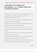 LSUS MHA 707: Health Care Occupations - Ch. 3 Study Guide with Complete Solutions