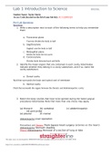 StraighterLine BIOL201L LAB 1-9 2022 PACKAGE