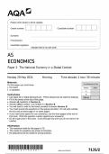 AQA AS ECONOMICS Paper 2 The National Economy in a Global Context 7135/2 QP Economics AS 20May24