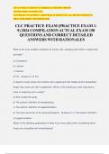 CLC PRACTICE EXAM (PRACTICE EXAM 1- 9) 2024 COMPILATION ACTUAL EXAM 150 QUESTIONS AND CORRECT DETAILED ANSWERS WITH RATIONALES