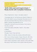 NUR 3106 Lead and Inspire Exam 1 Study Guide with Complete Solutions