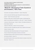 MCB 301: Biochemical Tests Questions and Answers | 100% Pass