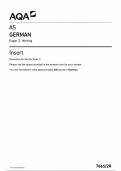 AQA AS GERMAN INSERT 2024 (7661/2R) Paper 2;Writing