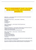  HEALTH ASSESSMENT (NUR 104) FINAL EXAM QUESTIONS AND ANSWERS GRADED A+.