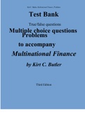 Kirt C. Butler, Multinational Finance, 3rd edition Test Bank