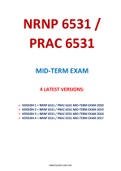 NRNP 6531 MIDTERM EXAM (4 LATEST VERSIONS) / PRAC 6531 MIDTERM EXAM (4 LATEST VERSIONS): WALDEN UNIVERSITY