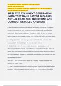 HESI EXIT EXAM NEXT GENERATION (NGN) TEST BANK LATEST 2024-2025 ACTUAL EXAM 100+ QUESTIONS AND CORRECT DETAILED ANSWERS