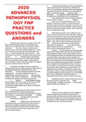 2020 HESI Advanced Pathophysiology FNP Practice _Questions and Answers. 