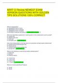 ARRT CI Review NEWEST EXAM VERSION QUESTIONS WITH GOLDEN TIPS SOLUTIONS 100% CORRECT