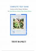 Test Bank - for Nutrition and Diet Therapy 10th Edition by Linda DeBruyne, Kathryn Pinna, Eleanor Whitney, All Chapters | Complete Guide A+