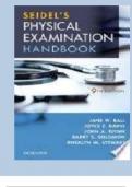 Test Bank for Seidel's Guide to Physical Examination, 9th Edition by Ball