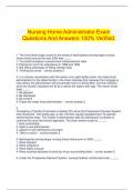  Nursing Home Administrator Exam Questions And Answers 100% Verified.