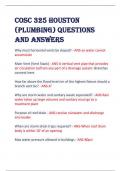 COSC 325 Houston  (plumbing) Questions  and Answers