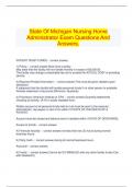  State Of Michigan Nursing Home Administrator Exam Questions And Answers.