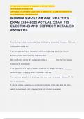 INDIANA BMV EXAM AND PRACTICE EXAM 2024-2025 ACTUAL EXAM 115 QUESTIONS AND CORRECT DETAILED ANSWERS