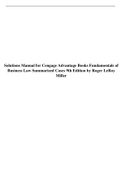 Solutions Manual for Cengage Advantage Books Fundamentals of Business Law Summarized Cases 9th Edition by Roger LeRoy Miller .