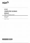 AQA GCSE Computer Science Paper 2 Mark Scheme 2024(8525/2: Computing concepts)