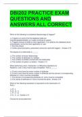 DBI202 PRACTICE EXAM QUESTIONS AND ANSWERS ALL CORRECT 