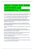 DBI201 EXAM TEST BANK QUESTIONS AND ANSWERS ALL CORRECT 