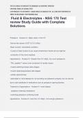 Fluid & Electrolytes - NSG 170 Test review Study Guide with Complete Solutions