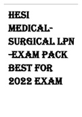 HESI PN LPN Medical Surgical  -EXAM PACK | 200+ Verified Q&A for 2022/ 2023 Exams