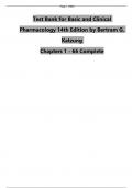 TEST BANK For Basic and Clinical Pharmacology, 14th Edition by Bertram G. Katzung, Verified Chapters 1 - 66, Complete