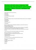 Florida 6-20 All Lines Adjuster Test (Answered) 276 Questions and Correct Answers, 100% Correct. Updated Fall 2024/2025.