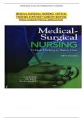 MEDICAL-SURGICAL NURSING: CRITICAL THINKING IN PATIENT CARE 5TH EDITION PRISCILLA LEMON BY PRISCILLA LEMONE (AUTHOR).