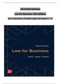 SOLUTION MANUAL For Law for Business, 15th Edition By A. James Barnes, Timothy Lemper, Verified Chapters 1 - 47, Complete Newest Version