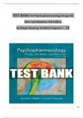 TEST BANK For Psychopharmacology: Drugs, the Brain, and Behavior, 3rd Edition By Meyer Nursing, Verified Chapters 1 - 20, Complete Newest Version