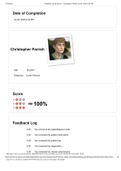 Case NURS 200 (NURS200) VSIM Christopher Parrish Diagnosis: Cystic Fibrosis feedback log - Scored 100% (latest 2020/2021)