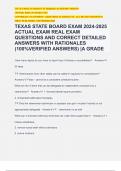 TEXAS STATE BOARD EXAM 2024-2025 ACTUAL EXAM REAL EXAM QUESTIONS AND CORRECT DETAILED ANSWERS WITH RATIONALES (100%VERIFIED ANSWERS) |A GRADE