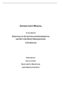 Essentials of Accounting for Governmental and Not-for-Profit Organizations, Copley - Solutions, summaries, and outlines.  2022 updated