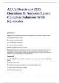 ACLS Heartcode 2025 Questions & Answers Latest Complete Solutions With Rationales