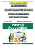 Solution Manual for Payroll Accounting 2024, 34th Edition by Bernard J. Bieg, Bridget Stomberg, Chapters 1 - 7, Complete Verified Newest Version