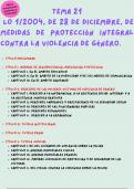 TEMA 21. LO 1/2004 DE MEDIDAS DE PROTECCIÓN INTEGRAL CONTRA LA VIOLENCIA DE GÉNERO