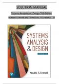 SOLUTION MANUAL For Systems Analysis and Design, 10th Edition by Kendall Kenneth and Kendall Julie, Verified Chapters 1 - 16, Complete Newest Version