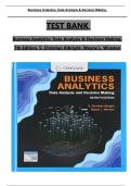 TEST BANK For Business Analytics: Data Analysis & Decision Making, 7th Edition by S. Christian Albright, Wayne L. Winston, Verified Chapters 1 - 19, Complete Newest Version