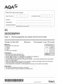 AQA AS GEOGRAPHY Paper 1 QP Physical geography and people and the environment Tuesday 14 May 2024