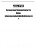 TEST BANK For Fundamentals of Corporate Finance, 5th Edition by Robert Parrino, David Kidwell, Verified Chapters 1 - 21, Complete Newest Version